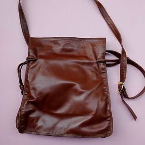 Vintage brown leather boho bag